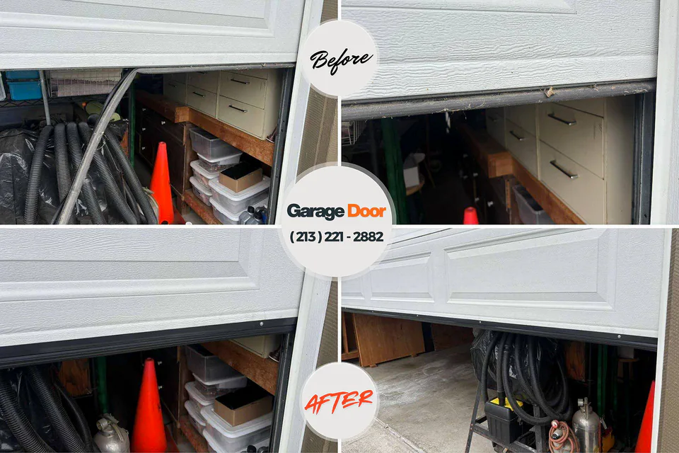 Before and after: garage door repair Ferndale, WA